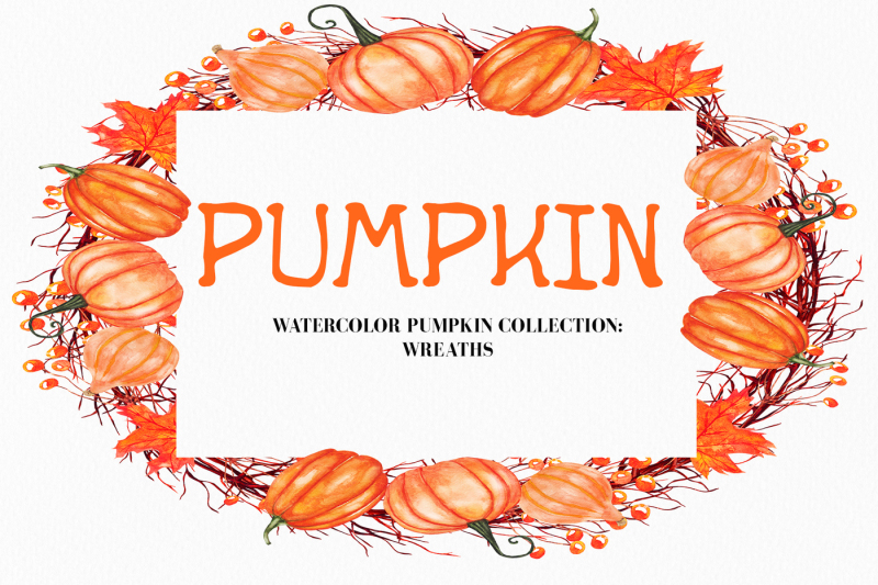 watercolor-pumpkin-wreath