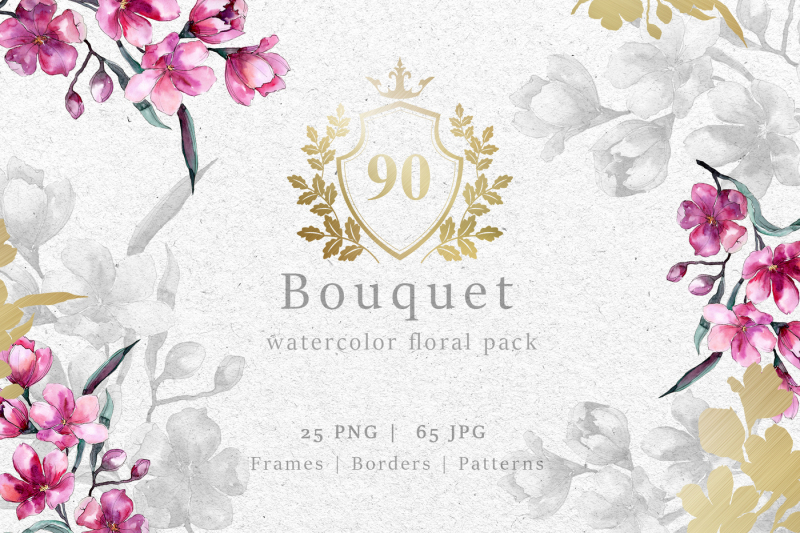 bouquet-of-pink-flower-png-watercolor-pack