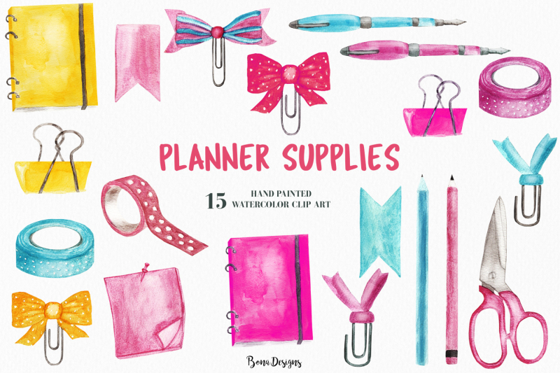 watercolor-planner-supplies-clipart