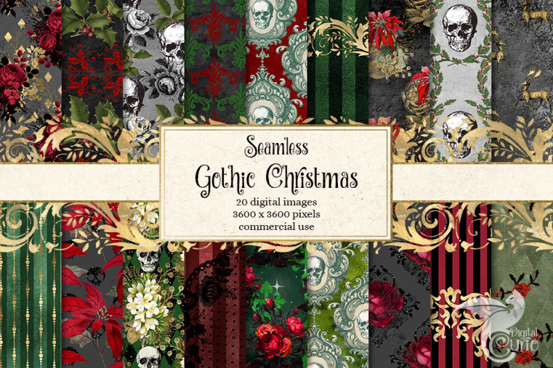 gothic-christmas-digital-paper