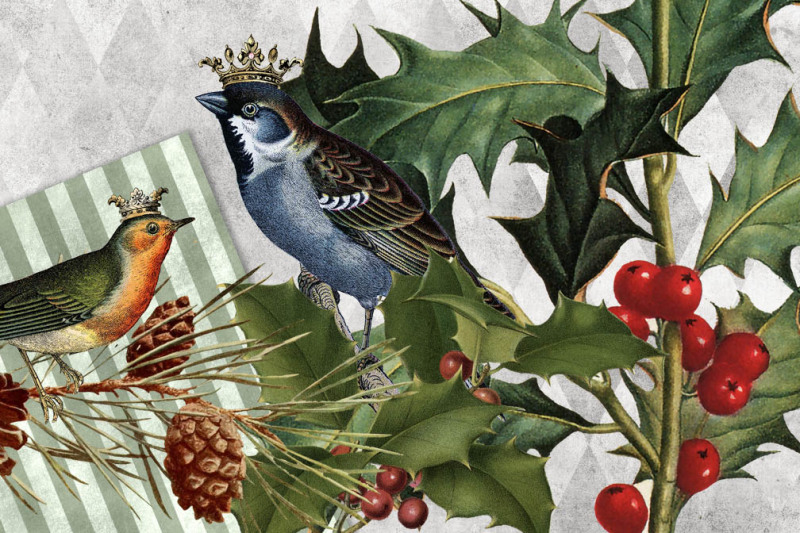 vintage-christmas-birds-digital-paper