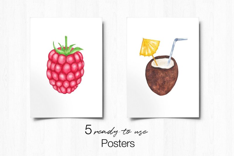 fruits-digital-paper-watercolor-fruit-poster-hand-painted-fruits