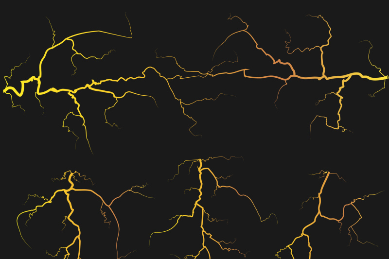 vector-yellow-lightnings-over-black-background