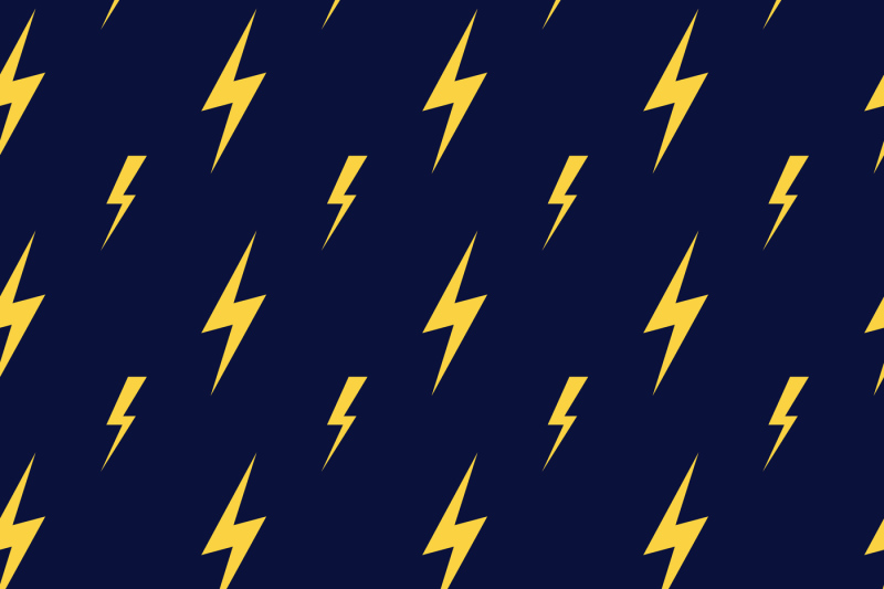 yellow-vector-lightning-dark-blue-seamless-pattern