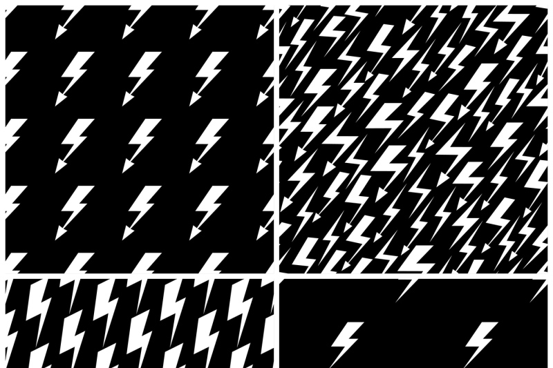 set-of-vector-lightning-seamless-patterns-in-black-and-white