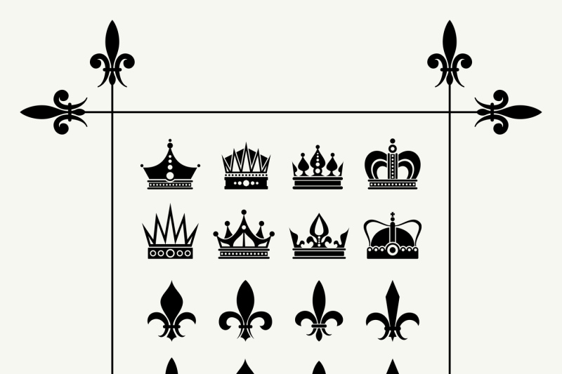geraldic-crowns-and-fleur-de-lys-design-elements