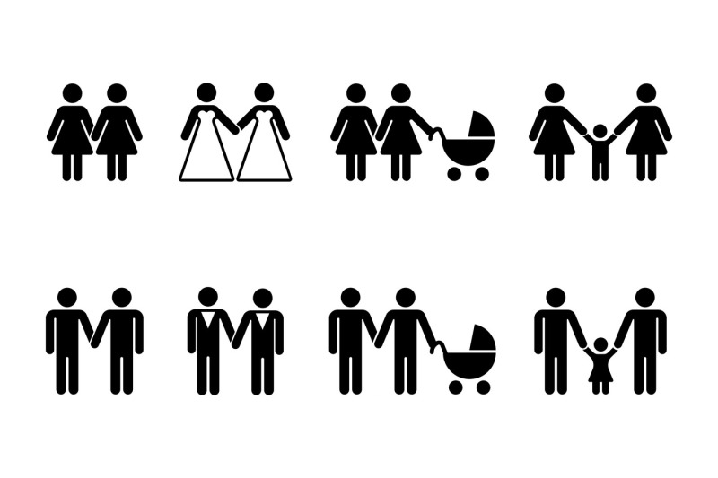 vector-gay-family-with-children-icons-white