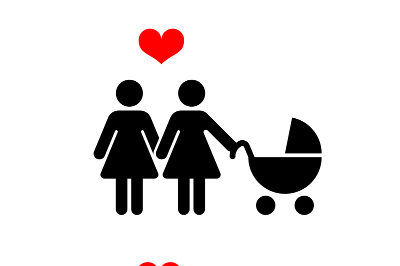 vector-gay-family-with-children-icons-over-white