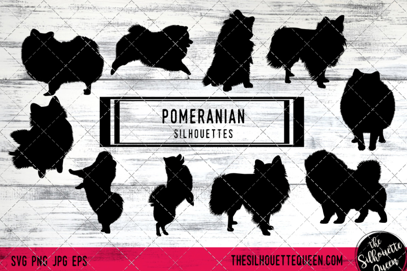 pomeranian-dog-silhouette-vectors