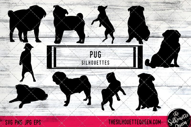 pug-dog-silhouette-vectors