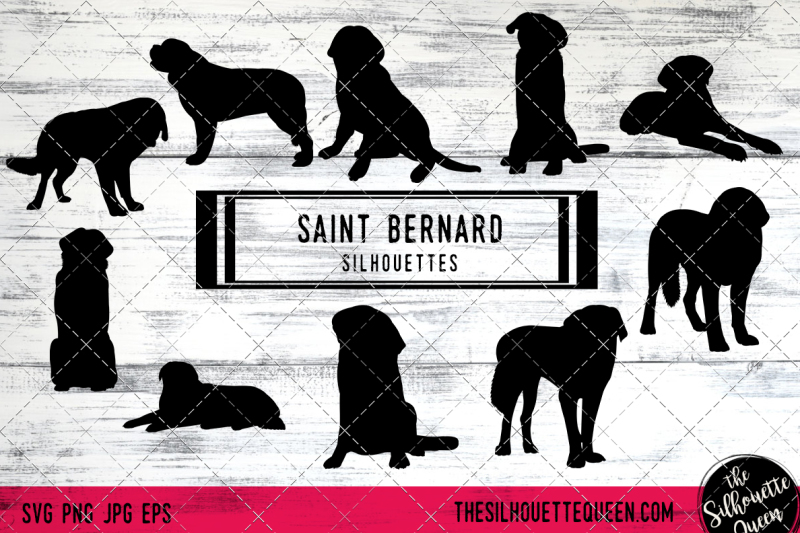 saint-bernard-dog-silhouette-vectors