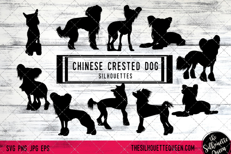 chinese-crested-dog-silhouette-vectors