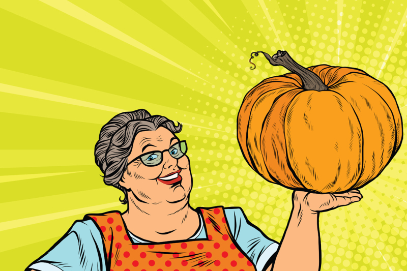 cheerful-grandmother-with-pumpkin-for-thanksgiving