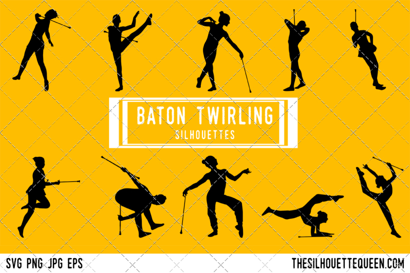 baton-twirling-silhouette-vector