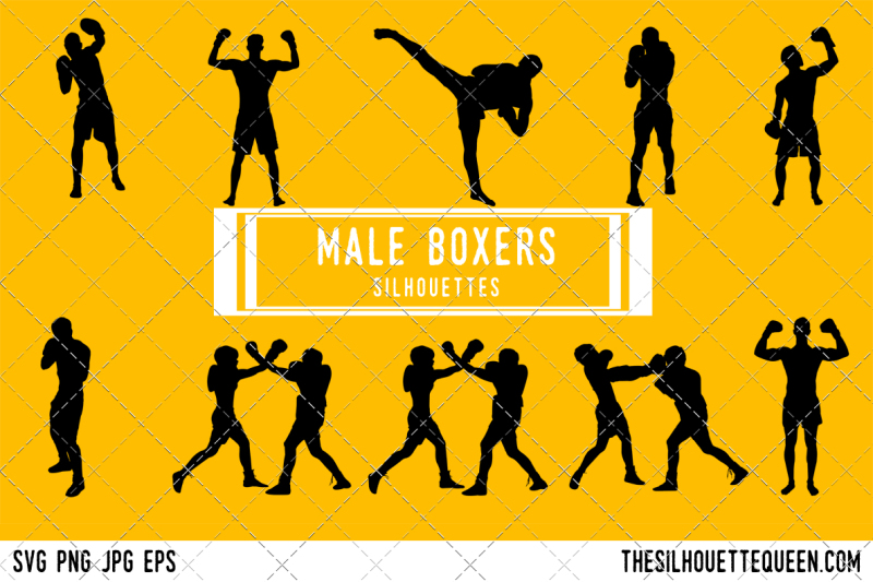male-boxers-silhouette-vector