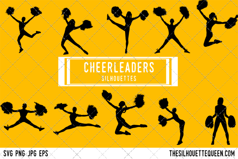 cheerleaders-silhouette-vector