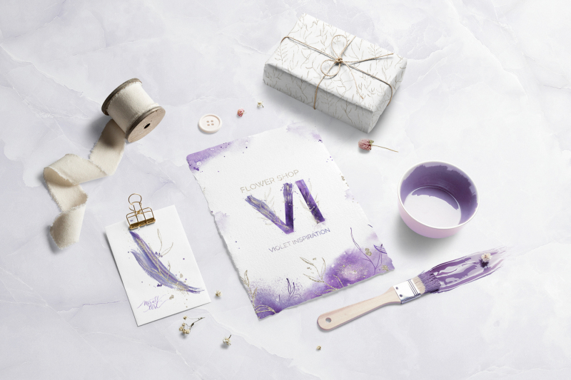 violet-aura-watercolor-design-kit