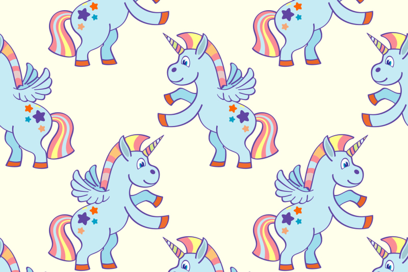 pastel-colored-hand-drawn-unicorns-seamless-pattern