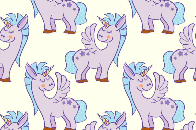 pastel-colored-hand-drawn-unicorns-seamless-pattern