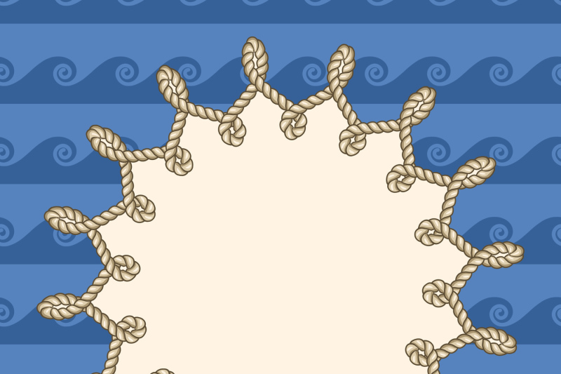 vector-nautical-ropes-frame-waves-background