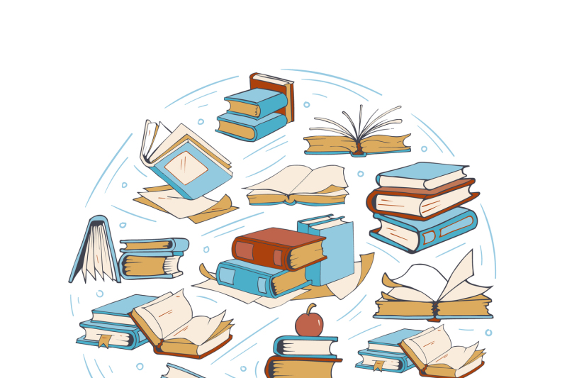 sketch-doodle-drawing-books-library-book-club-vector-logo