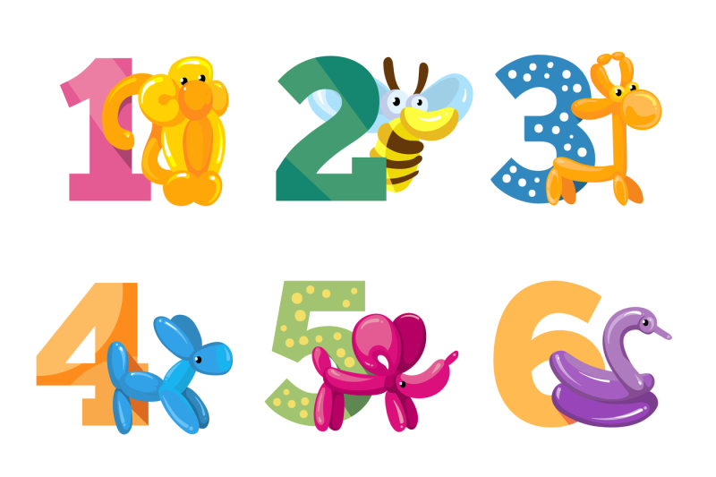 birthday-anniversary-cartoon-numbers-with-cute-balloon-animals-for-bab