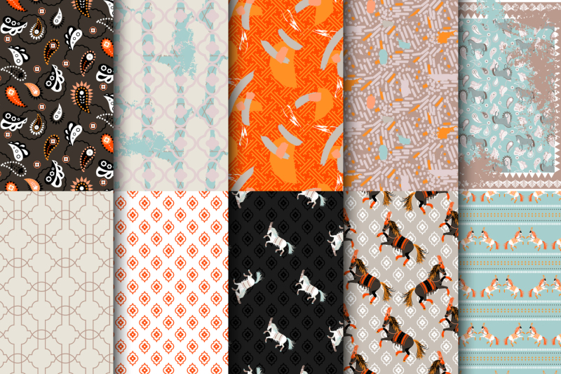 horse-show-seamless-patterns