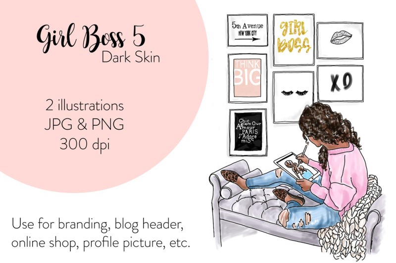 watercolor-fashion-illustration-girl-boss-5-dark-skin