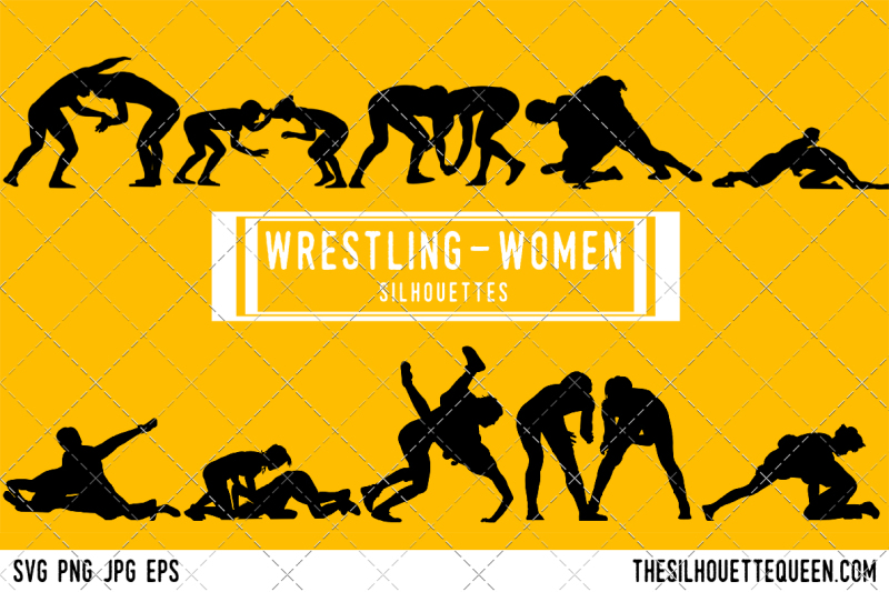 female-wrestling-silhouette-vector