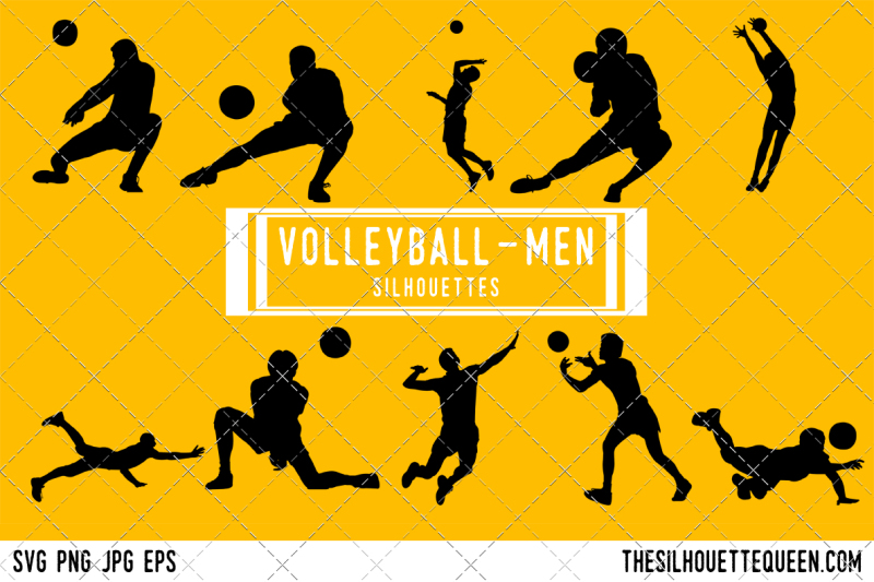 volleyball-men-silhouette-vector