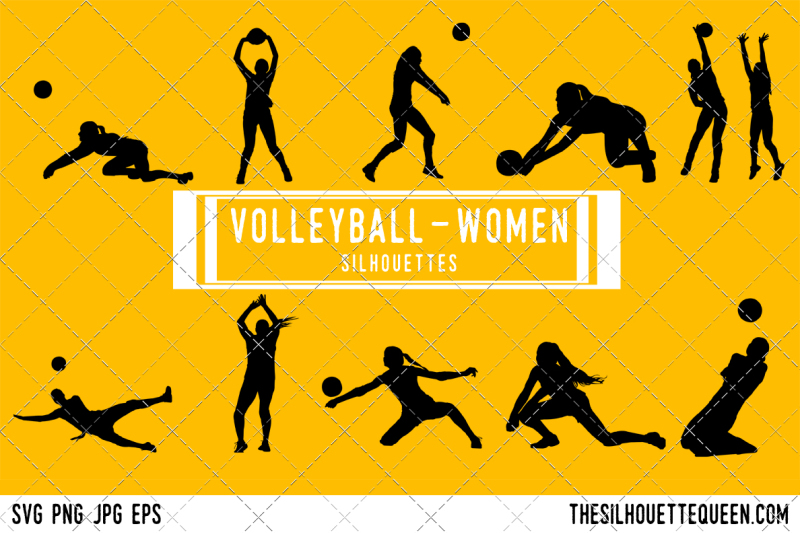 volleyball-women-silhouette-vector