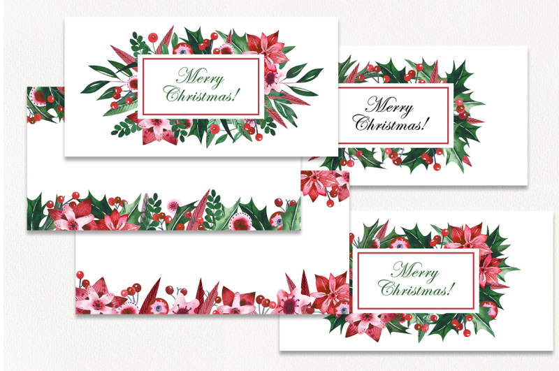 watercolor-christmas-holly-set