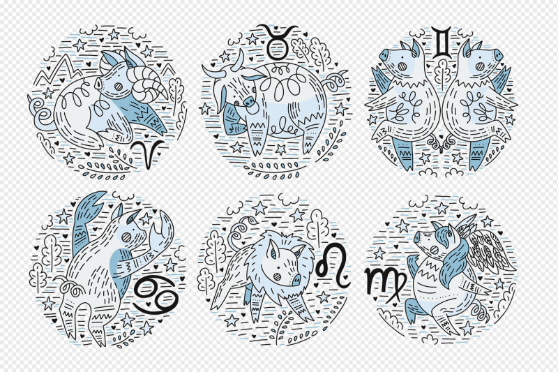 pig-zodiac-set