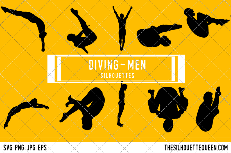 diving-men-silhouette-vector