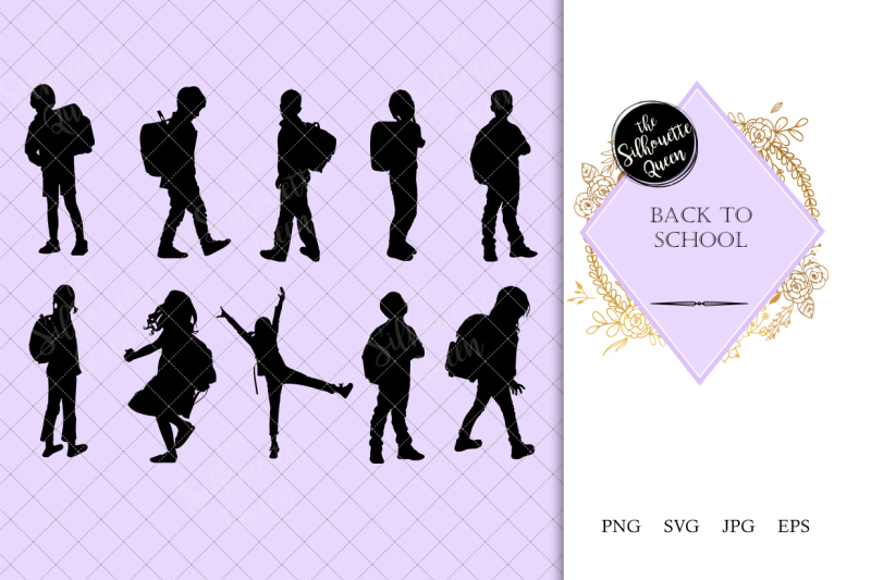 back-to-school-silhouette-vector