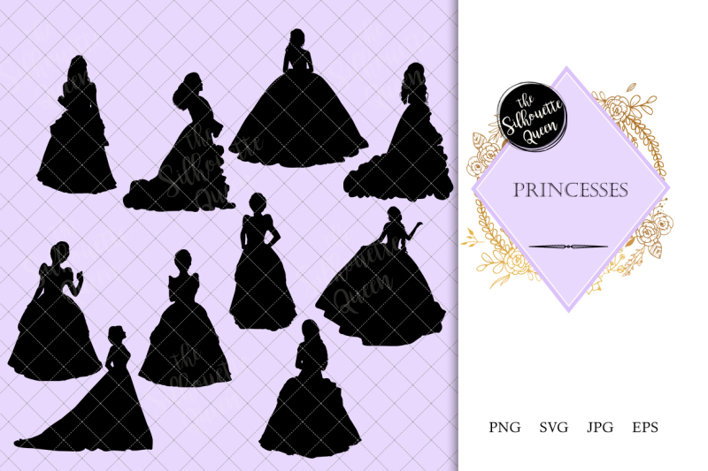 princesses-silhouette-vector