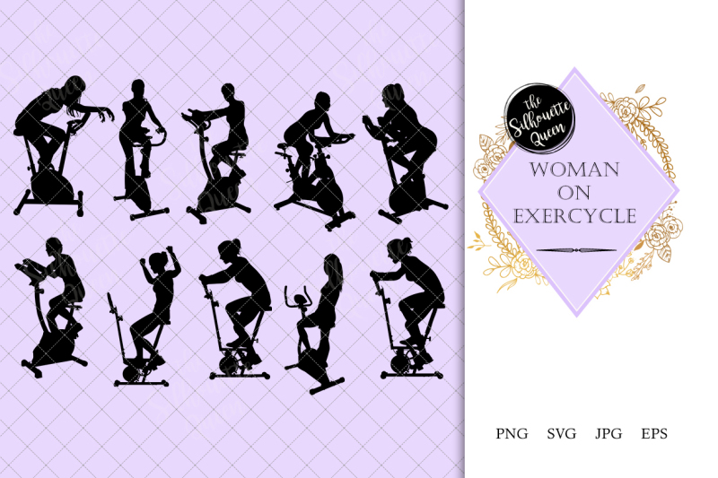 woman-on-exercycle-silhouette-vector