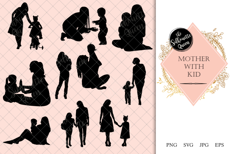 mother-with-kid-silhouette-vector