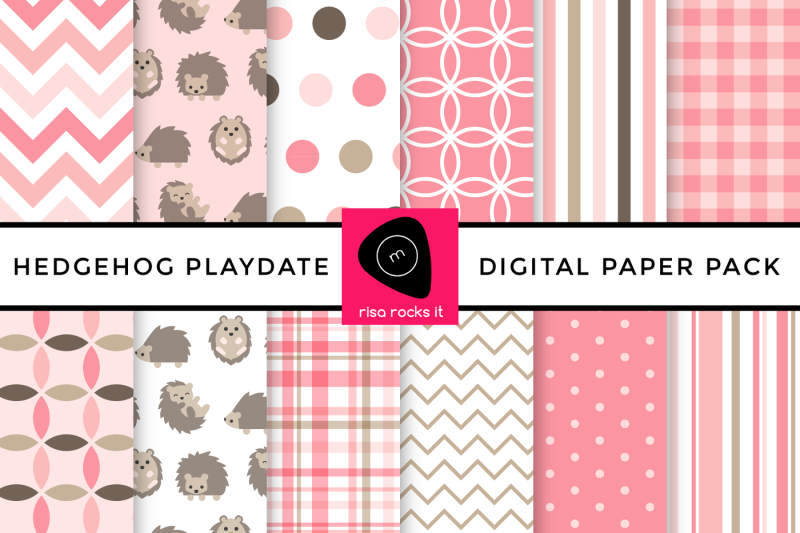 hedgehog-play-date-digital-paper-pack