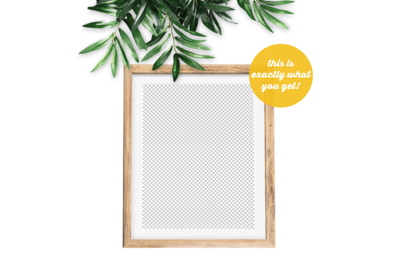 non-photoshop-mockup-wooden-frame-with-twig