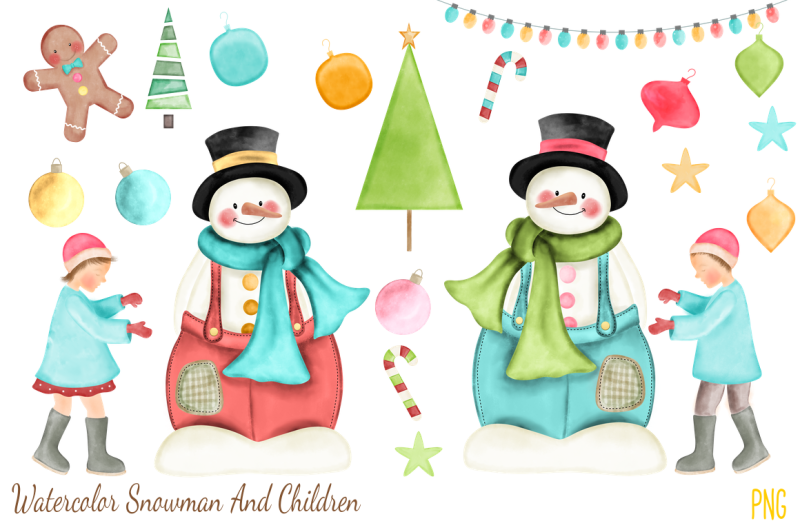 snowman-and-children
