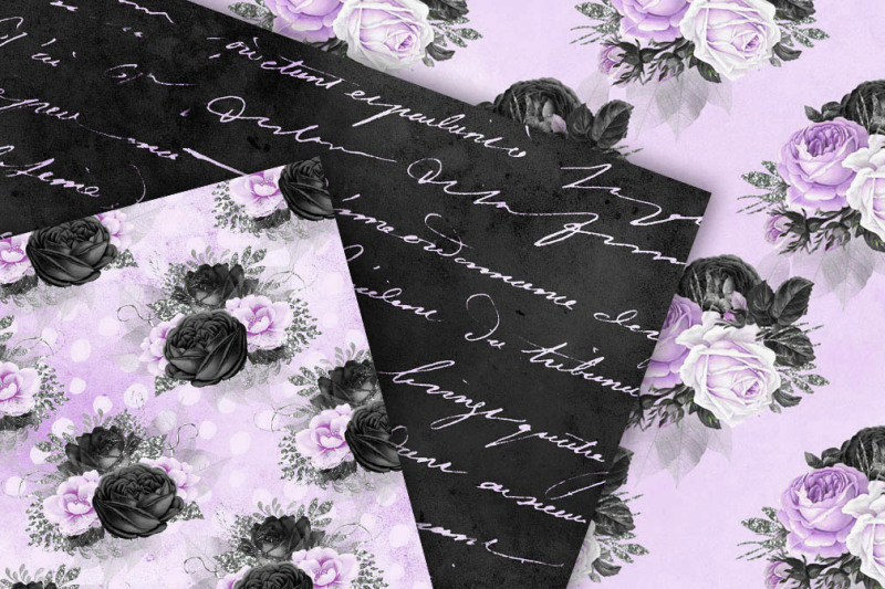purple-and-black-floral-patterns