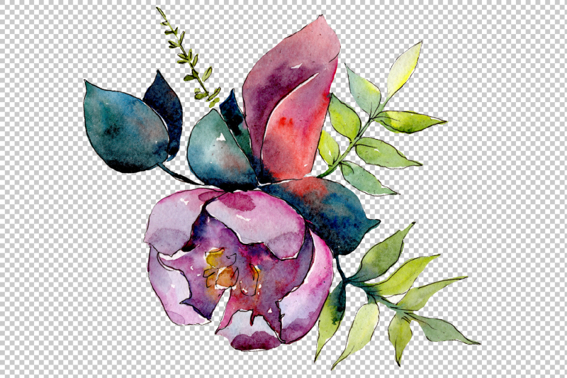 bouquet-of-tropical-flowers-png-watercolor