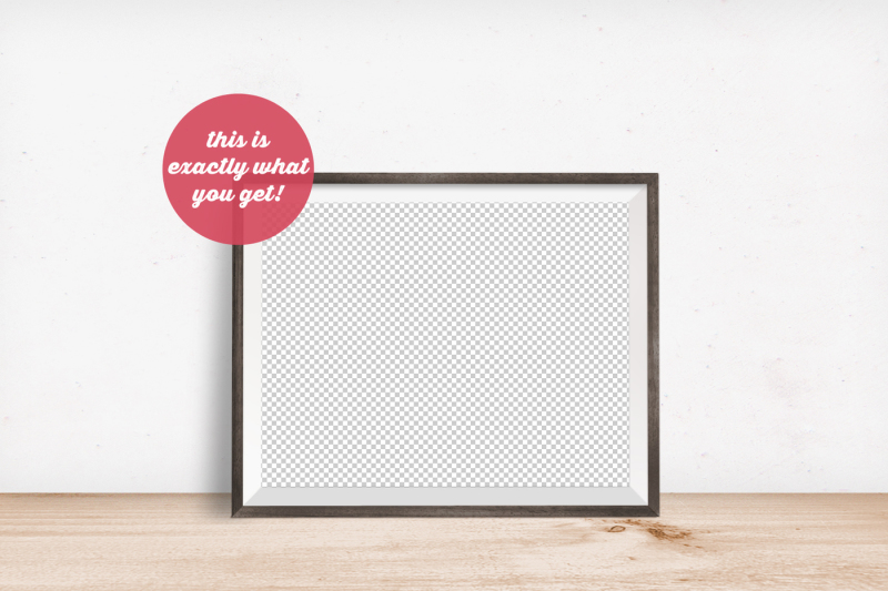 non-photoshop-mockup-simple-wooden-frame