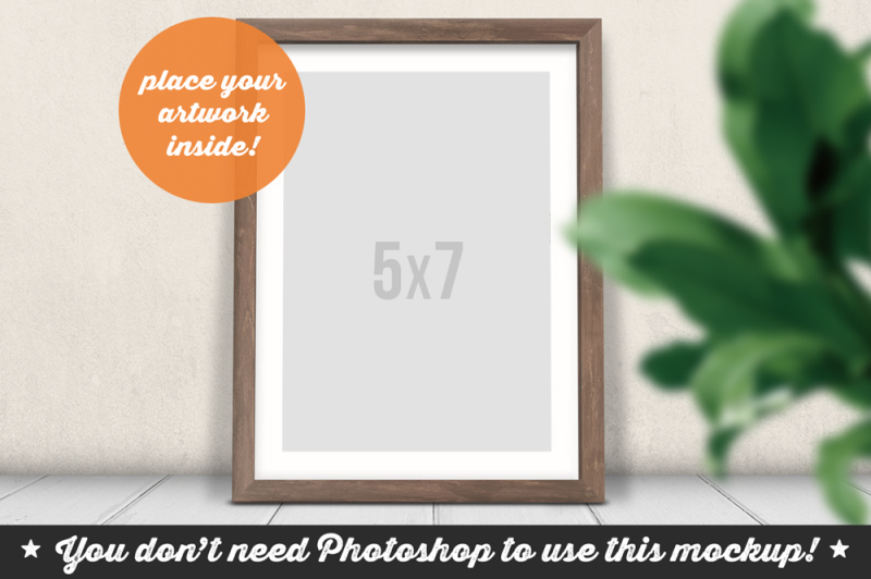 non-photoshop-mockup-frame-with-plant