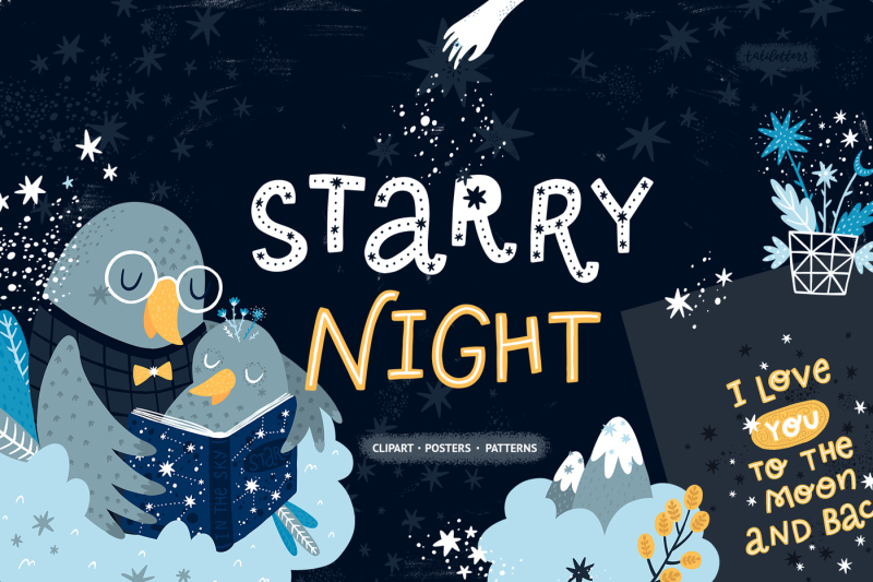 starry-night-illustrations-and-pattern