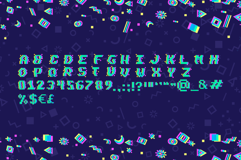 pixel-glitch-vector-alphabet