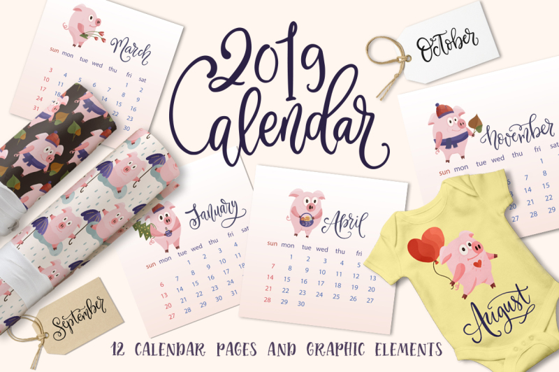 happy-2019-calendar-amp-graphic-set