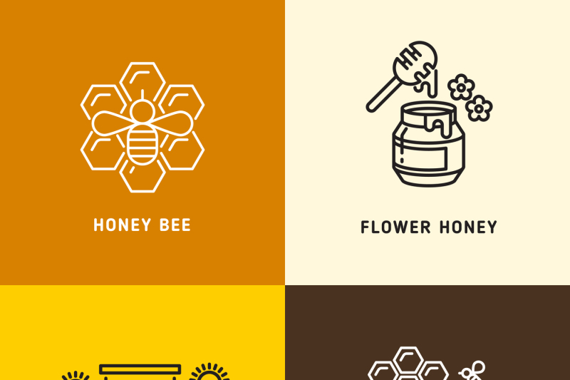 nature-honey-bees-honeycomb-vector-logos