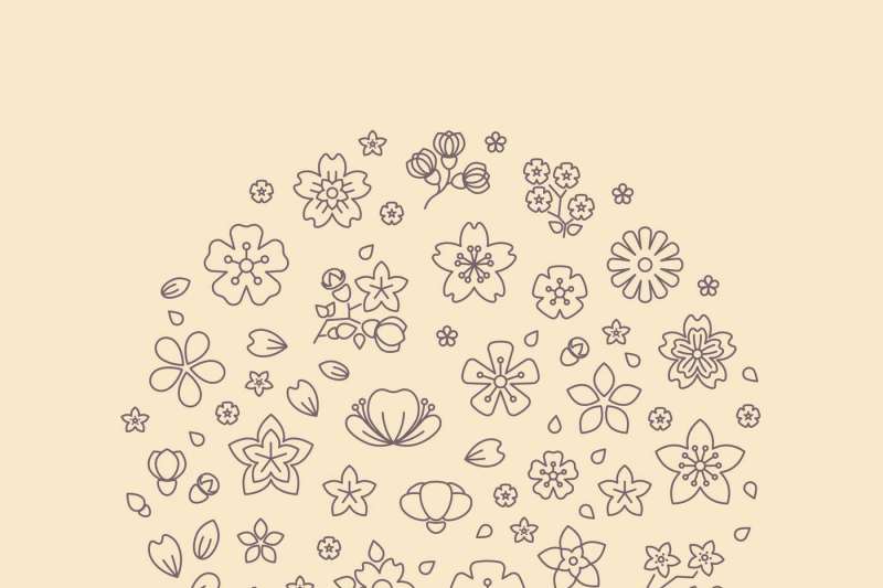 blossom-flower-thin-line-icons-in-circle-design-trendy-vector-logo